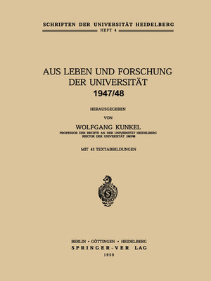cover image of Aus Leben und Forschung der Universität 1947/48